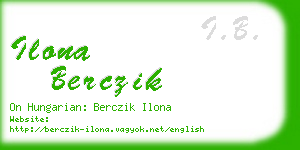 ilona berczik business card